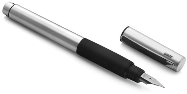 LAMY 스테인리스스틸 액센트 만년필 096, F, 실버