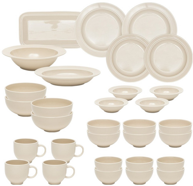 윤도자기 코지 6인 그릇세트 31p, 오트, 1세트, 식기 31p