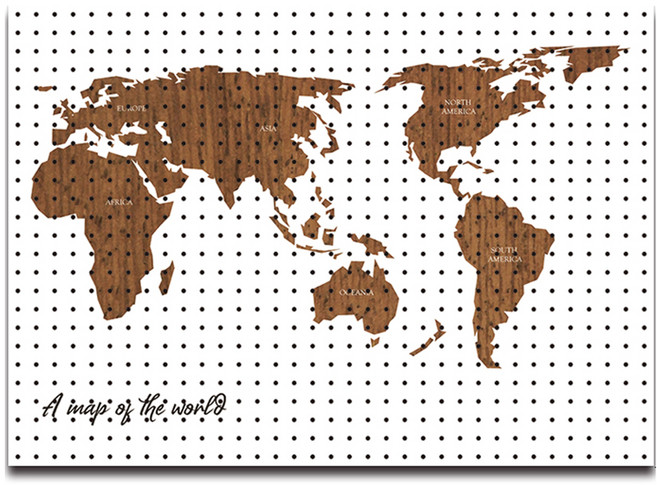 타공판닷컴 세계지도 액자 타공판 500 x 700 mm, 세계지도02, 1개