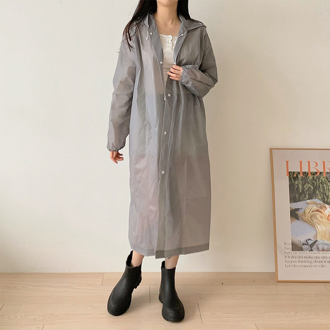 깨비다 성인용 다회용 고급형 EVA 레인코트 2p