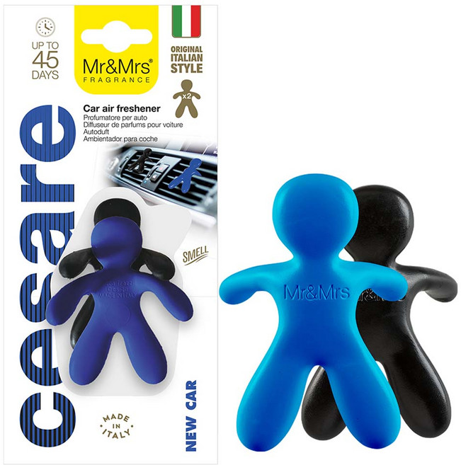 Mr&Mrs FRAGRANCE Cesare National Spirit 車用芳香劑 藍色 + 黑色組合, 1套, New Car