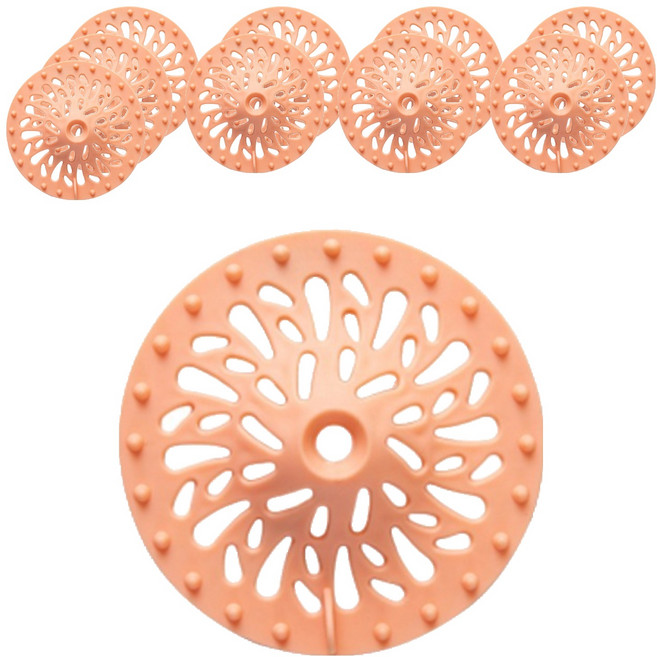 블럭마트 욕실 돔형 실리콘 배수구 머리카락 거름망 10p, 핑크