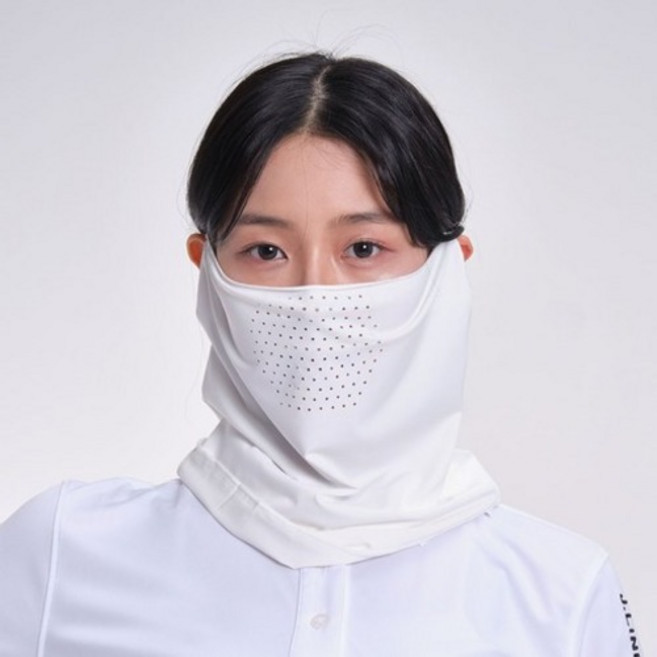 리빙홈디테일 여름 스포츠 기능성 쿨링 골프 마스크 LHD-063, 화이트, 2개