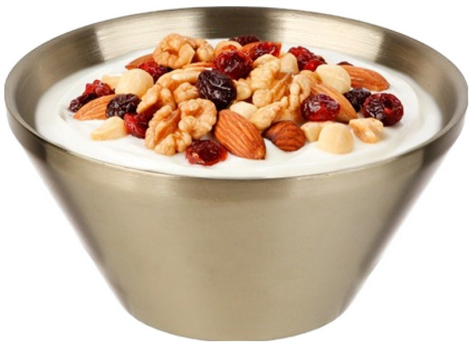 플라라 골드 티타늄 더블월 낮은형 이중 빙수볼, 12.5cm, 1개