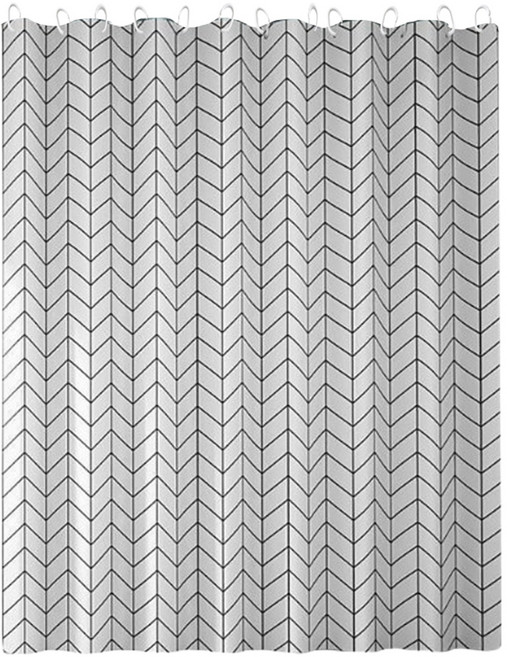 원이네 모던 디자인 방수 샤워커튼, 헤링본, 1개