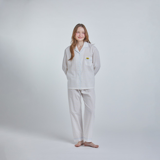 폴앤안나 여성용 폼폼 긴소매 파자마 상하의 세트