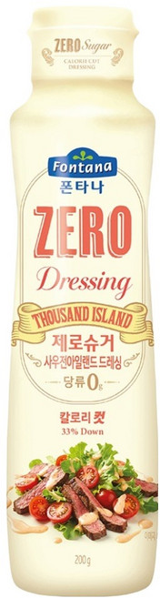 폰타나 제로슈거 사우전아일랜드 드레싱, 200g, 1개