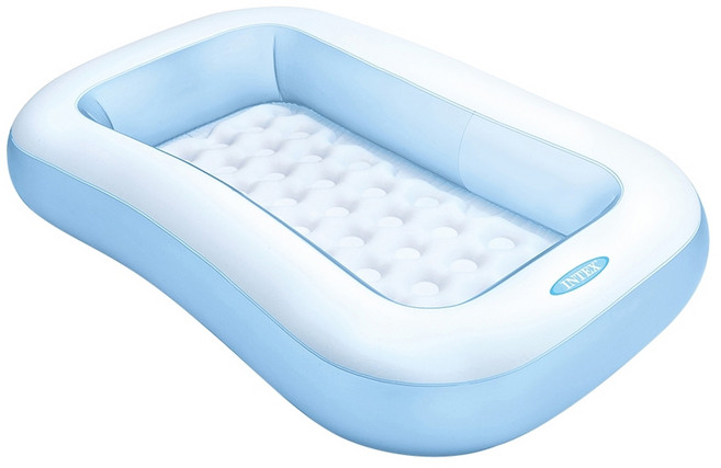 INTEX 長方形充氣泳池 攜帶浴池 57403 90L, 藍色, 1個