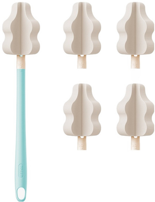 모윰 롱핸들 교체형 스펀지 다용도솔 5p, 블루, 1개