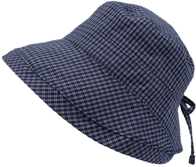 디엠 깅엄체크 리본 캠핑 벙거지 버킷햇 D264-0047