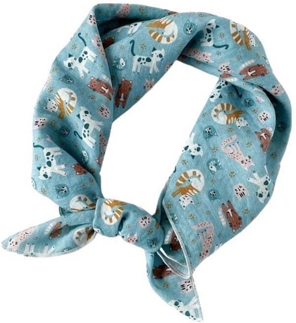 여성용 영 등산 페이즐리 스카프, 아기 고양이 패턴, 1개