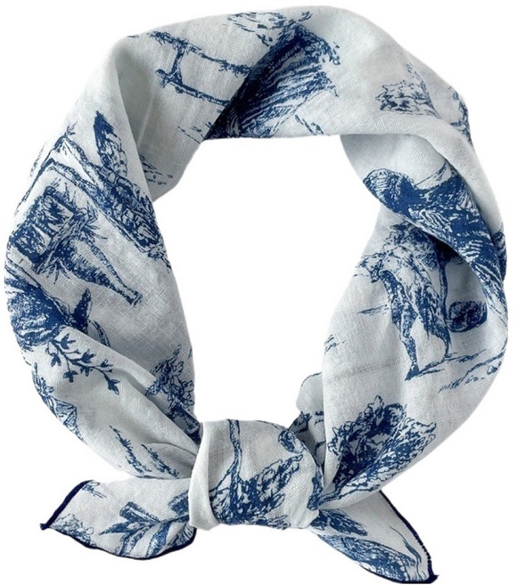 여성용 영 등산 페이즐리 스카프, 폭스 블루, 1개