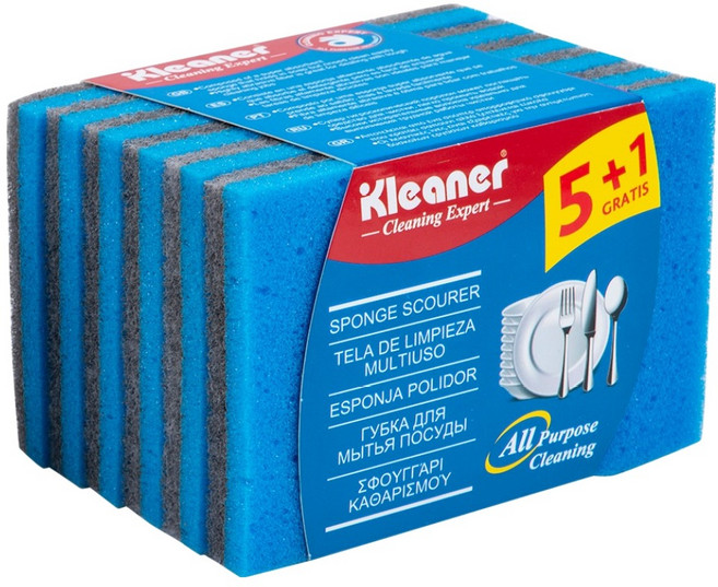 클리너 맥스 터프 앤 소프트 슬림 양면 수세미, 1개, 6개입