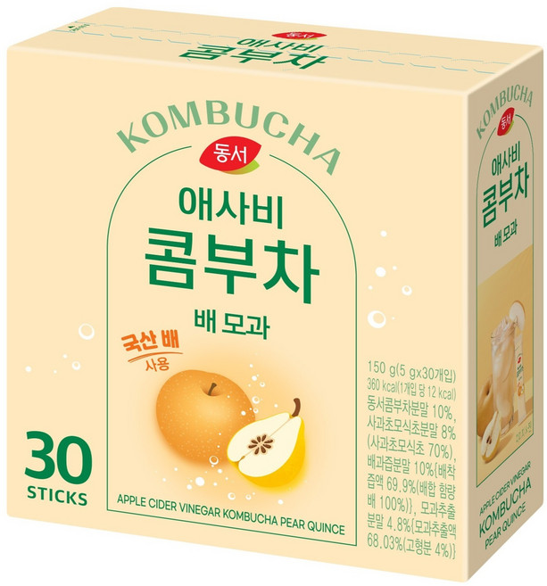동서 애사비 콤부차 배 모과, 5g, 30개입, 1개