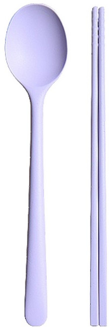 라임올리브 실리콘 1인용 수저세트 SL084, 퍼플, 1세트, 숟가락 + 젓가락