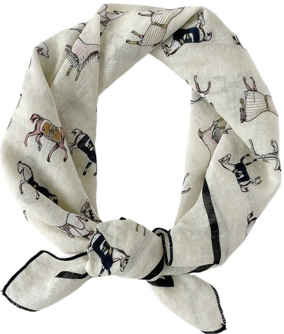 여성용 영 등산 페이즐리 스카프, 포니 크림 베이지, 1개