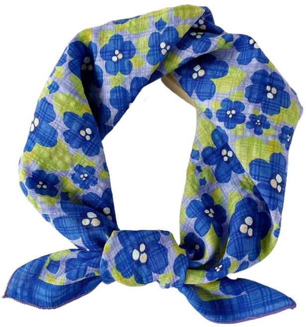 여성용 영 등산 페이즐리 스카프, 파이브 페탈 블루, 1개