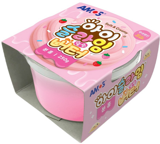아모스 아이슬라임 말랑버터, 분홍, 250g, 1개