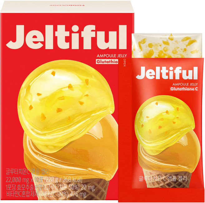 푸드올로지 젤티풀 글루타치온C 앰플 젤리, 1개, 10회분