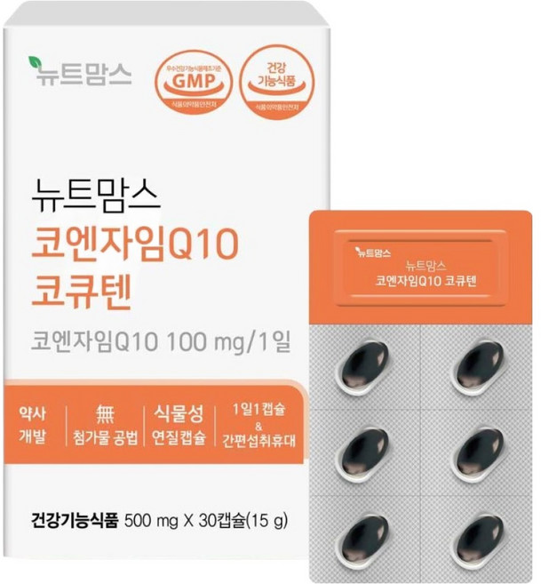Nyuteumamseu 輔酶Q10 30粒膠囊, 1個, 30錠