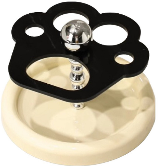 블럭마트 욕실 모던 감성 칫솔 치약 거치 스탠드, 블랙, 1개