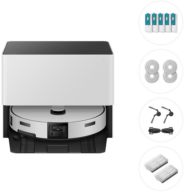 삼성전자 Bespoke AI 스팀 플러스 자동 급배수 로봇청소기 + 리폼비 + 먼지봉투 + 다회용포 + 브러시 키트 + 모터필터 세트 방문설치, 새틴 그레이지, VR80F01SDG98AS