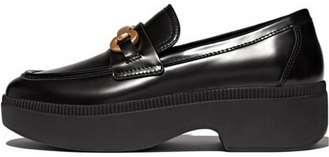 fitflop 女款 Efruma 厚底 Snaffle BOX 皮革 D 楔型樂福鞋