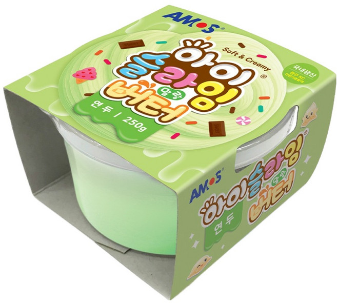 아모스 아이슬라임 말랑버터, 연두, 250g, 1개