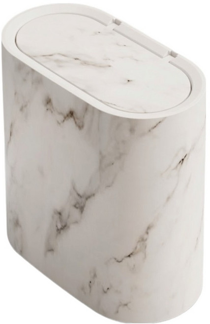 예스원 모던 그래픽 슬림 인테리어 휴지통, 화이트