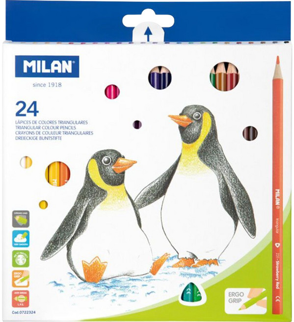 MILAN 油性三角色鉛筆, 1套, 24個