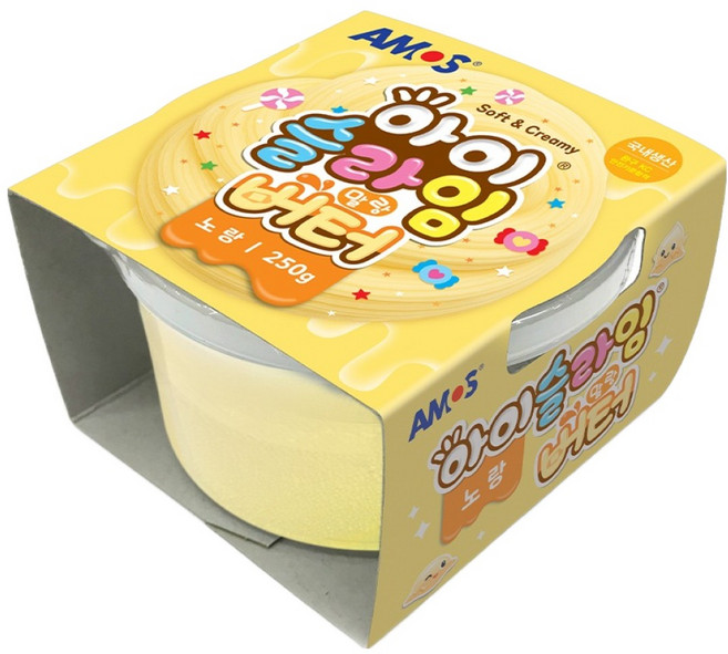 아모스 아이슬라임 말랑버터, 노랑, 250g, 1개