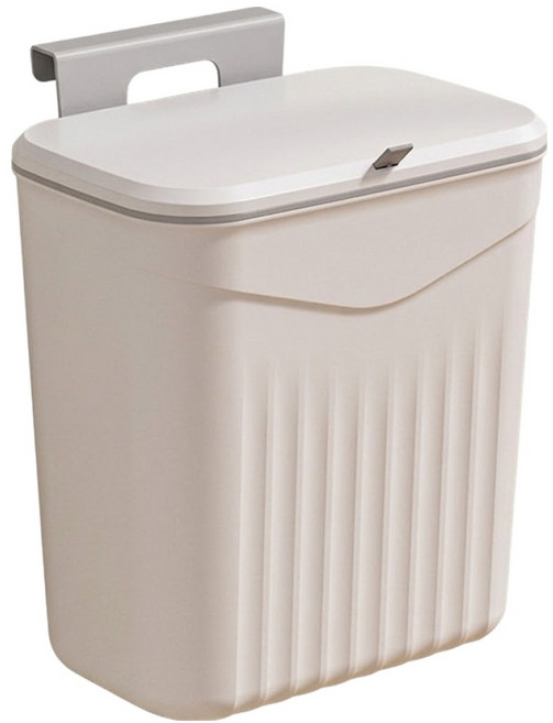 예스원 깔끔 주방 걸이형 휴지통, 샌드화이트 L
