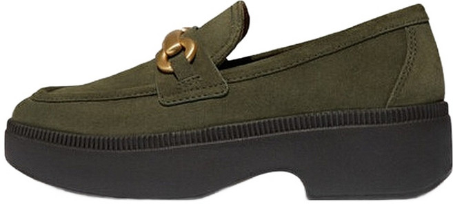 fitflop 女款 F-Ruma 厚底麂皮半楔型樂福鞋