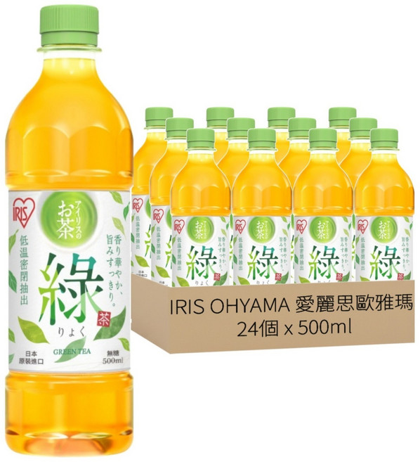 IRIS OHYAMA 愛麗思歐雅瑪 IRIS綠綠茶, 24個, 500ml