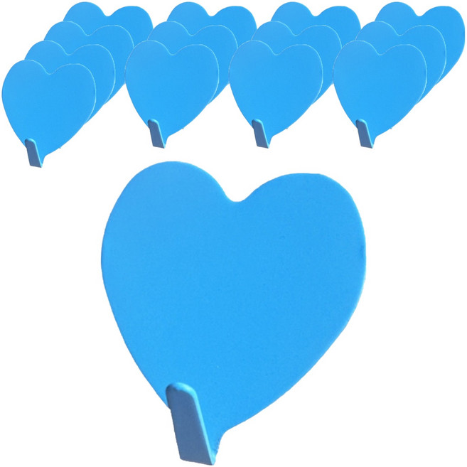 덴빌리어 예쁜 고리 하트 접착 후크 4 x 4 cm, 다크블루, 14개