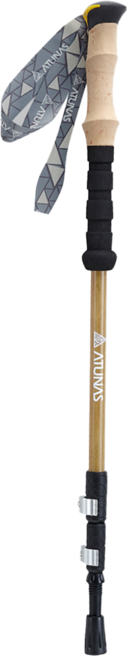 ATUNAS 歐都納 直把碳纖維三節快調登山杖 A1WSEE01N, 竹紋, 1個