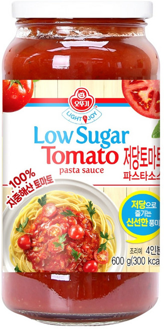 오뚜기 LIGHT&JOY 저당 토마토 파스타소스, 600g, 1개