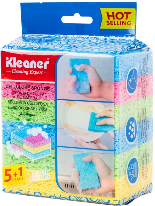 클리너 맥스 셀룰로오스 스펀지 수세미, 1개, 6개입