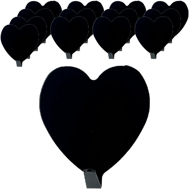 덴빌리어 예쁜 고리 하트 접착 후크 4 x 4 cm, 블랙, 14개