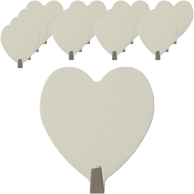 덴빌리어 예쁜 고리 하트 접착 후크 4 x 4 cm, 크림화이트, 14개