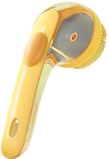 멍스터즈 반려동물 실리콘 브러시 샤워헤드, 옐로, 1개