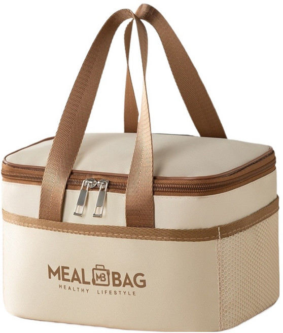 소루엔 대용량 보온보냉 도시락 가방, 1개, 베이지