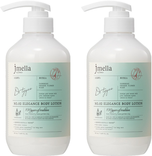 제이멜라 인 프랑스 엘레강스 바디 로션 도 티크, 2개, 500ml