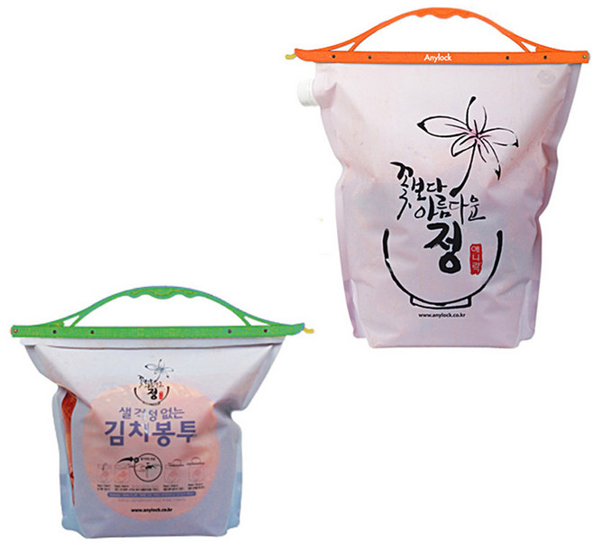 애니락 항균 밀봉 김치봉투 1포기용 + 2포기용 세트, 1세트