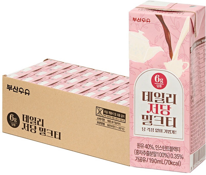 Busan Milk 每日低糖奶茶, 24個, 190ml
