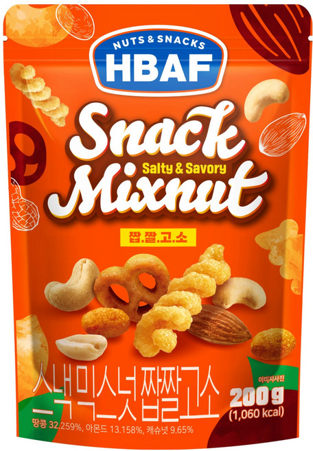 바프 스낵믹스넛 짭짤고소, 200g, 1개