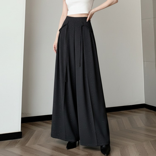 구디프 여성용 밴딩 스파클 도트 찰랑 와이드팬츠