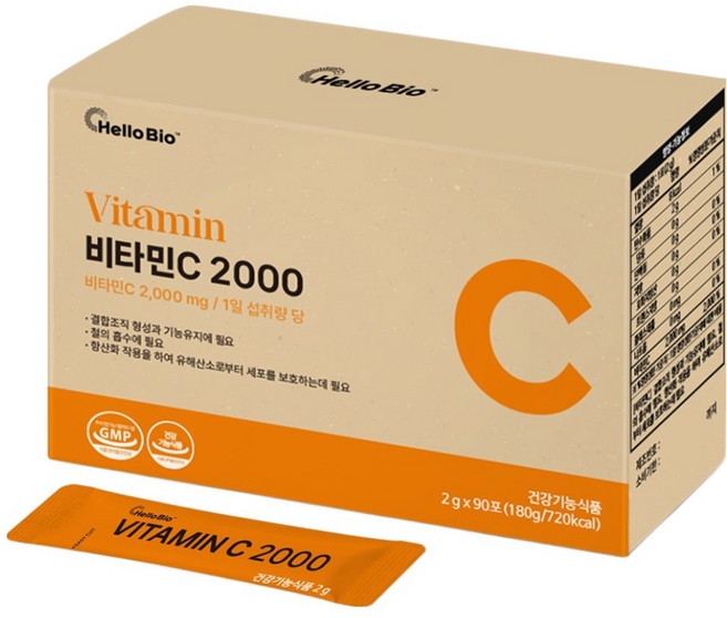 헬로바이오 비타민C 2000 90p, 180g, 1개