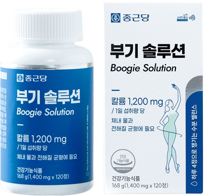 종근당 부기 솔루션 칼륨 168g, 1개, 120정