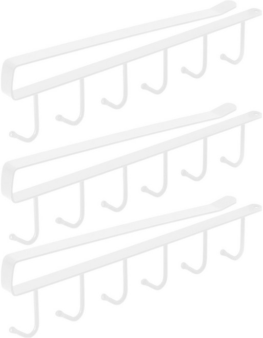 깨비다 무타공 클립형 조리도구걸이, 화이트, 3개